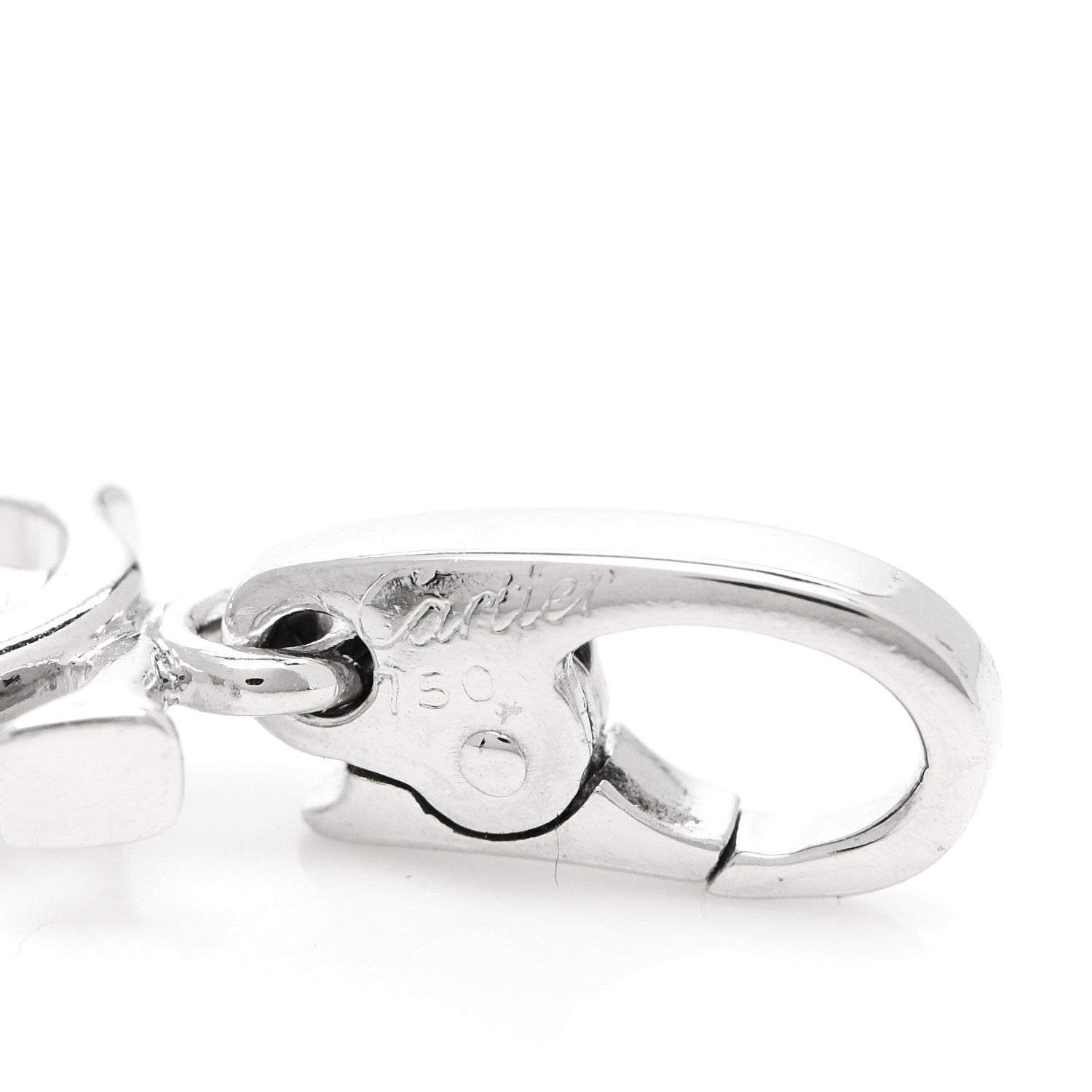 Cartier 18K White Gold Logo Charm 3 of 4