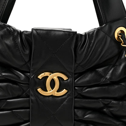 Chanel Lambskin Quilted Bow Bag Black 8 of 10