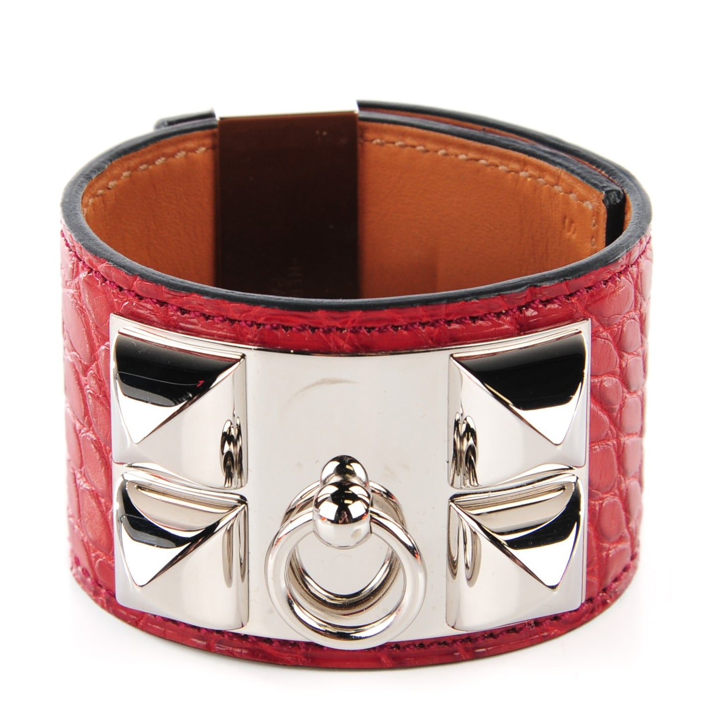 Matte Alligator Collier De Chien CDC Small Bracelet Rouge H