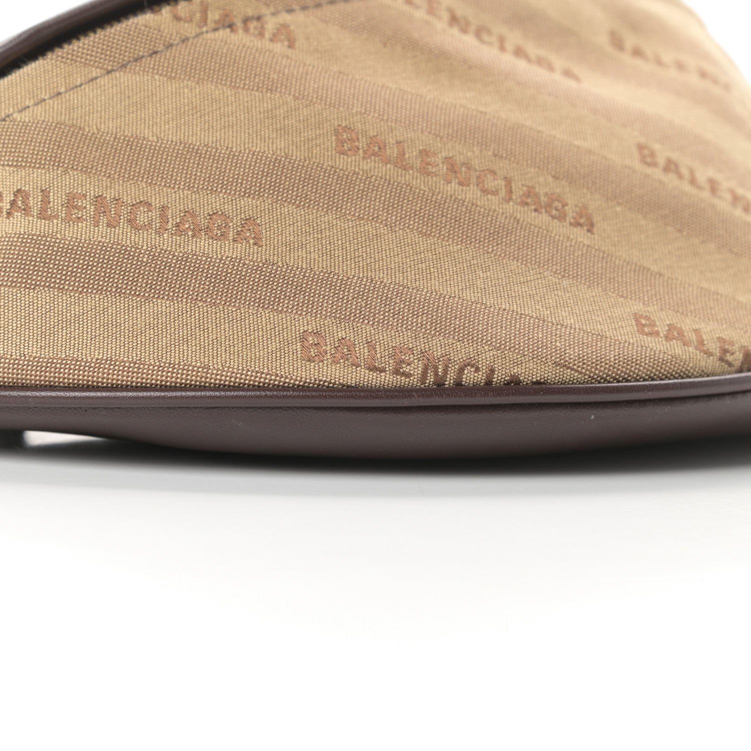 Balenciaga Canvas Jacquard Diagonal Allover Logo XS Souvenir Belt Bag Beige 9 of 11