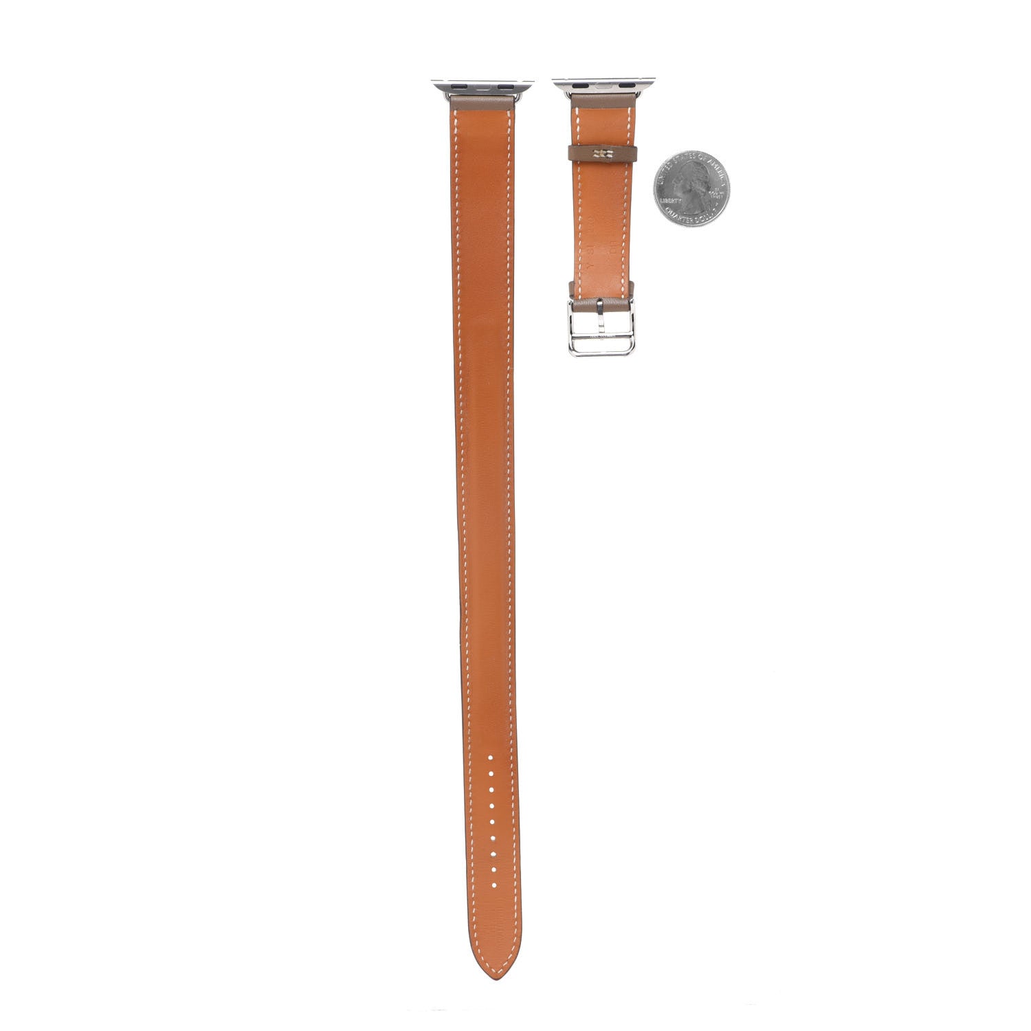 Hermes Swift 38mm Apple Watch Double Tour Band Etoupe 2 of 7