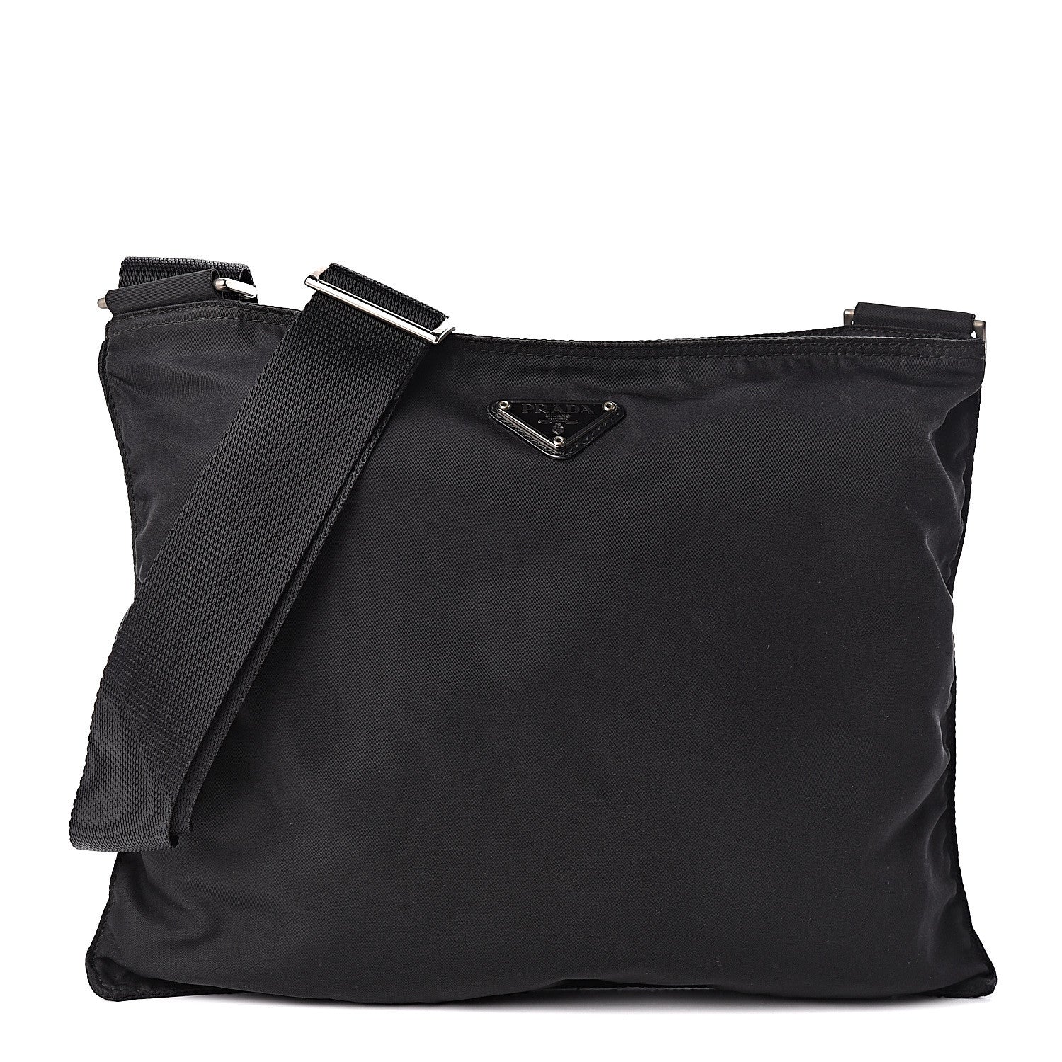 Prada Nylon Flat Messenger Bag Black 1 of 10