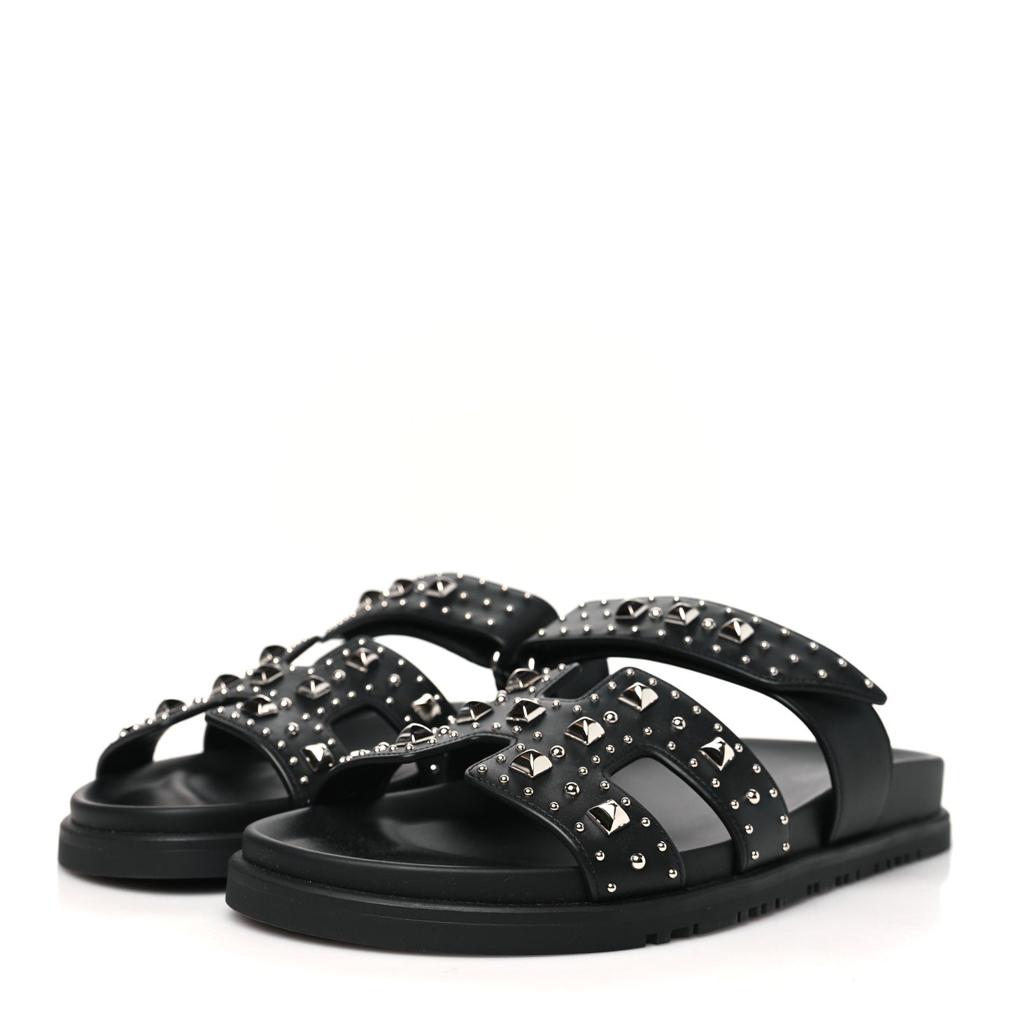 Calfskin Medor Studded Womens Chypre Sandals 38 Black