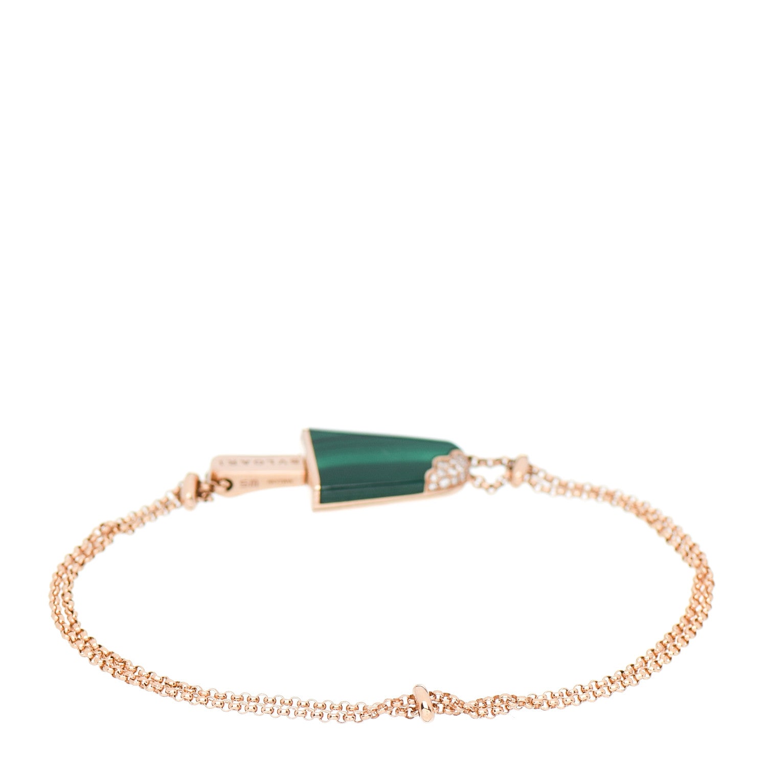 Bulgari 18K Rose Gold Diamond Malachite Gelati Bracelet SM 2 of 4