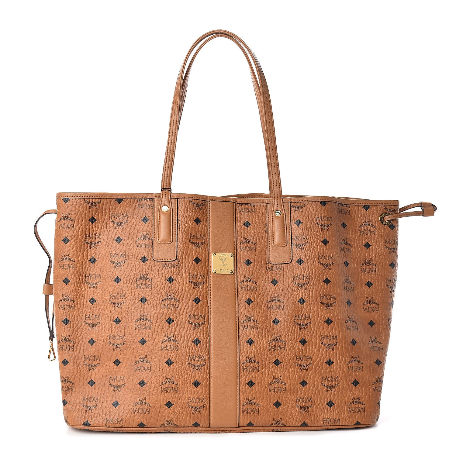 MCM Visetos Large Liz Reversible Shopper Tote Cognac 1 of 14