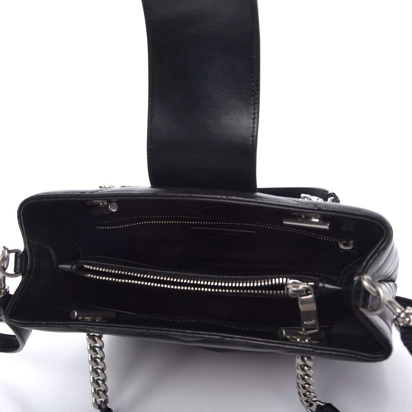 Calfskin Y Quilted Monogram Small Loulou Shopper Black
