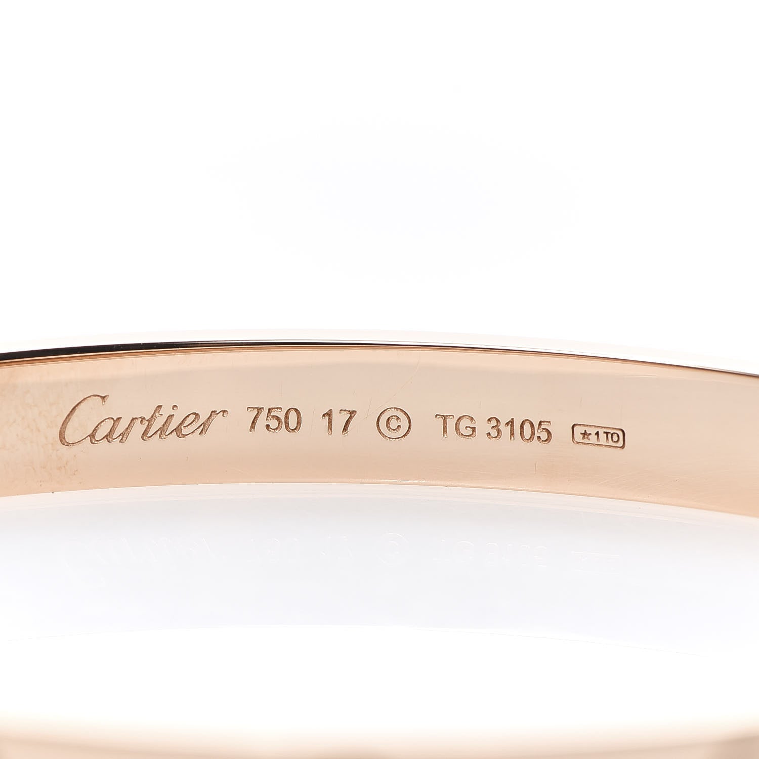 Cartier 18K Pink Gold LOVE Bracelet 17 4 of 8