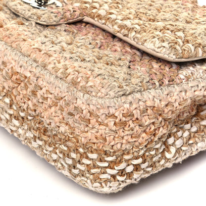 Chanel Tweed Quilted Medium Double Flap Beige Ecru Pink 8 of 8