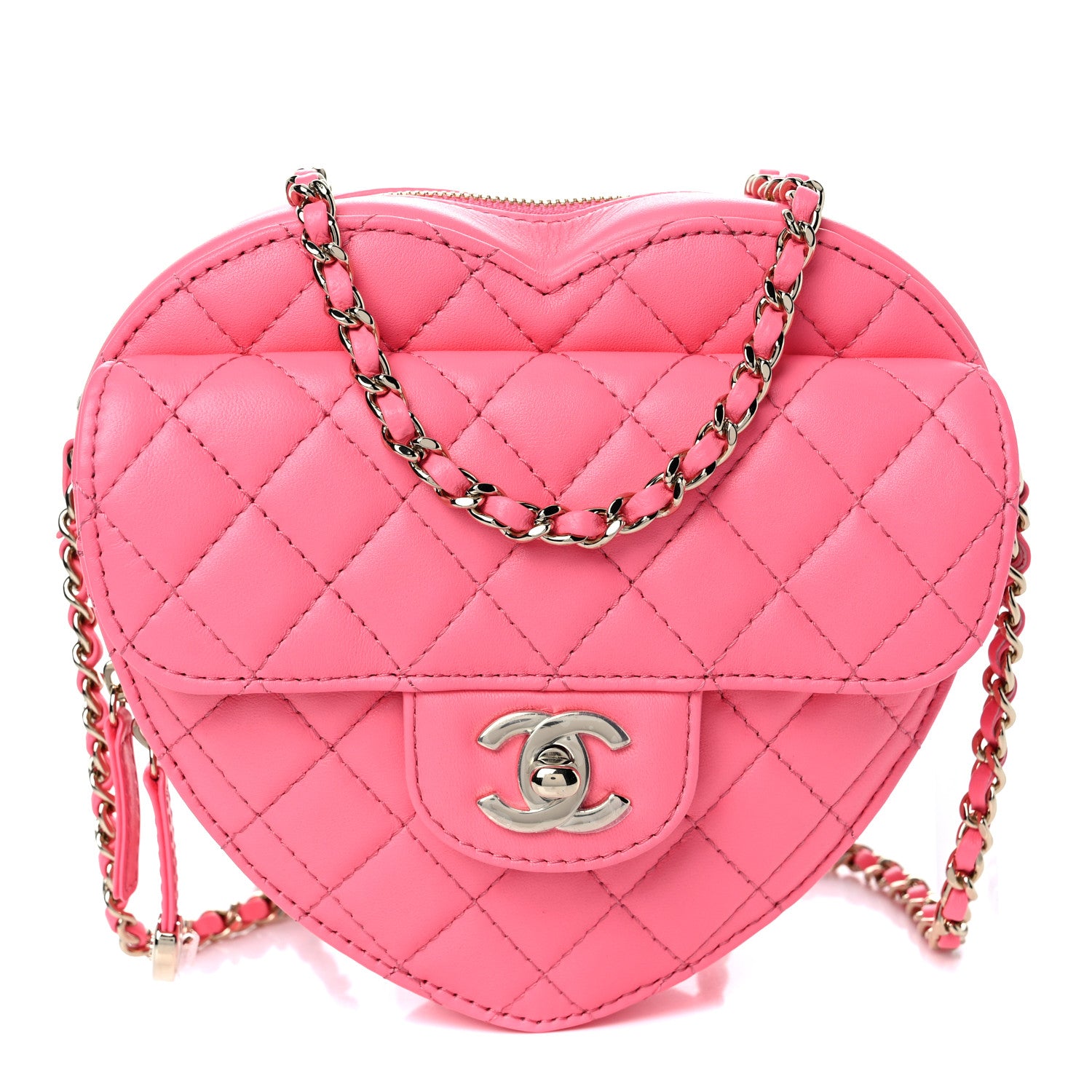 Chanel Lambskin Quilted CC In Love Heart Bag Pink 1 of 11