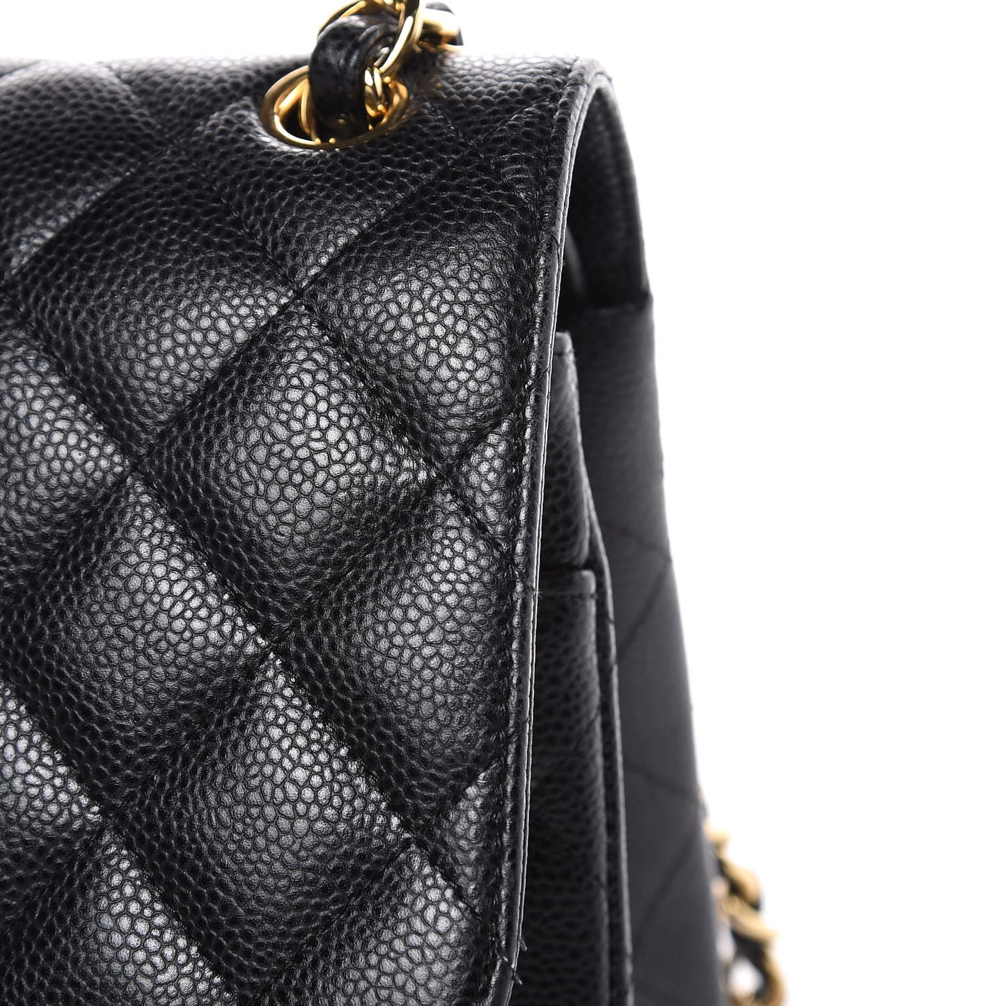 Caviar Quilted Jumbo Double Flap Black