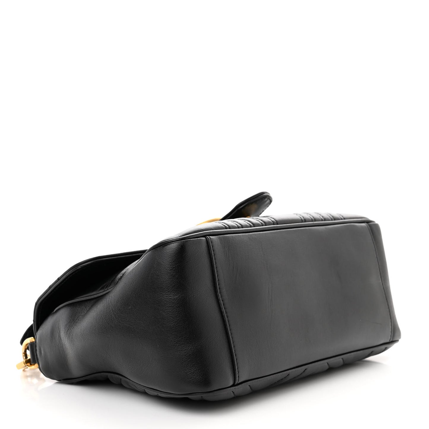 Calfskin Matelasse Small GG Marmont Top Handle Shoulder Bag Black