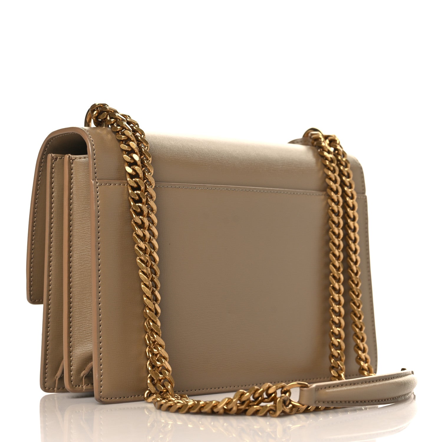 Saint Laurent Calfskin Medium Monogram Sunset Dark Beige 3 of 9