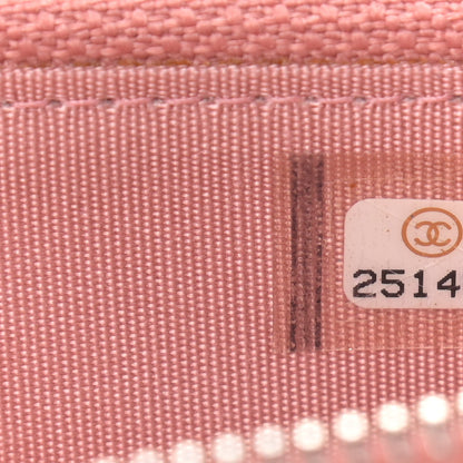 Chanel Lurex Canvas Deauville Medium Zip Around Wallet Pink 8 of 10