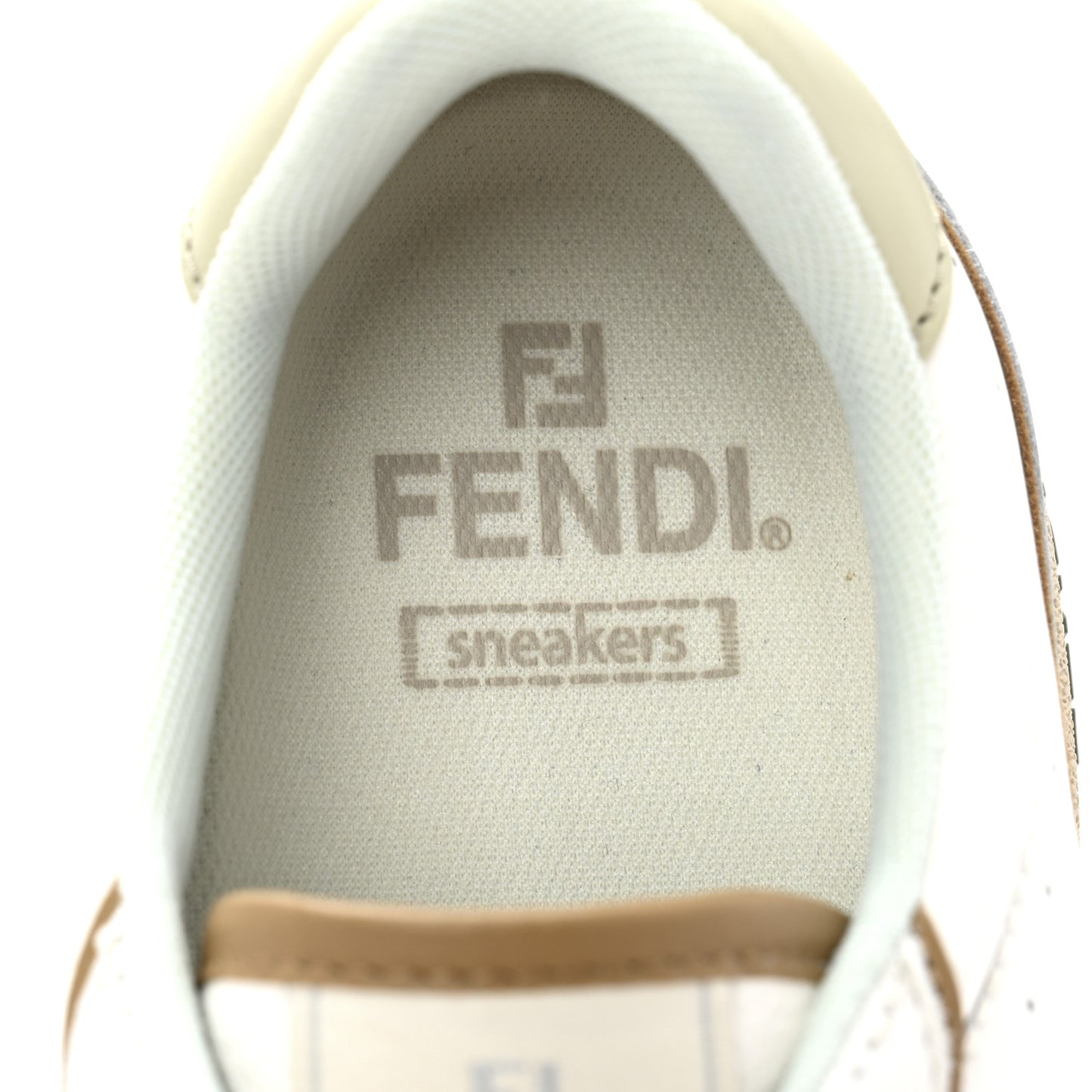 Suede Calfskin Womens Fendi Match Low Top Sneakers 39.5 White