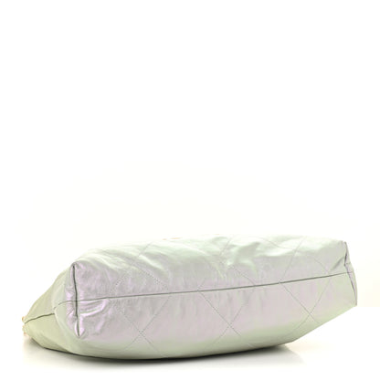 Chanel Iridescent Calfskin Quilted Chanel 22 Blue Green 4 of 14