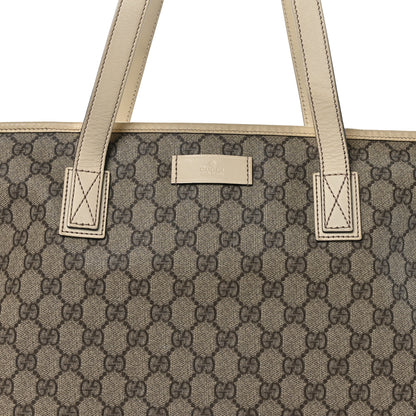 Gucci GG Supreme Monogram Medium Zippered Shopping Tote Off White 8 of 11