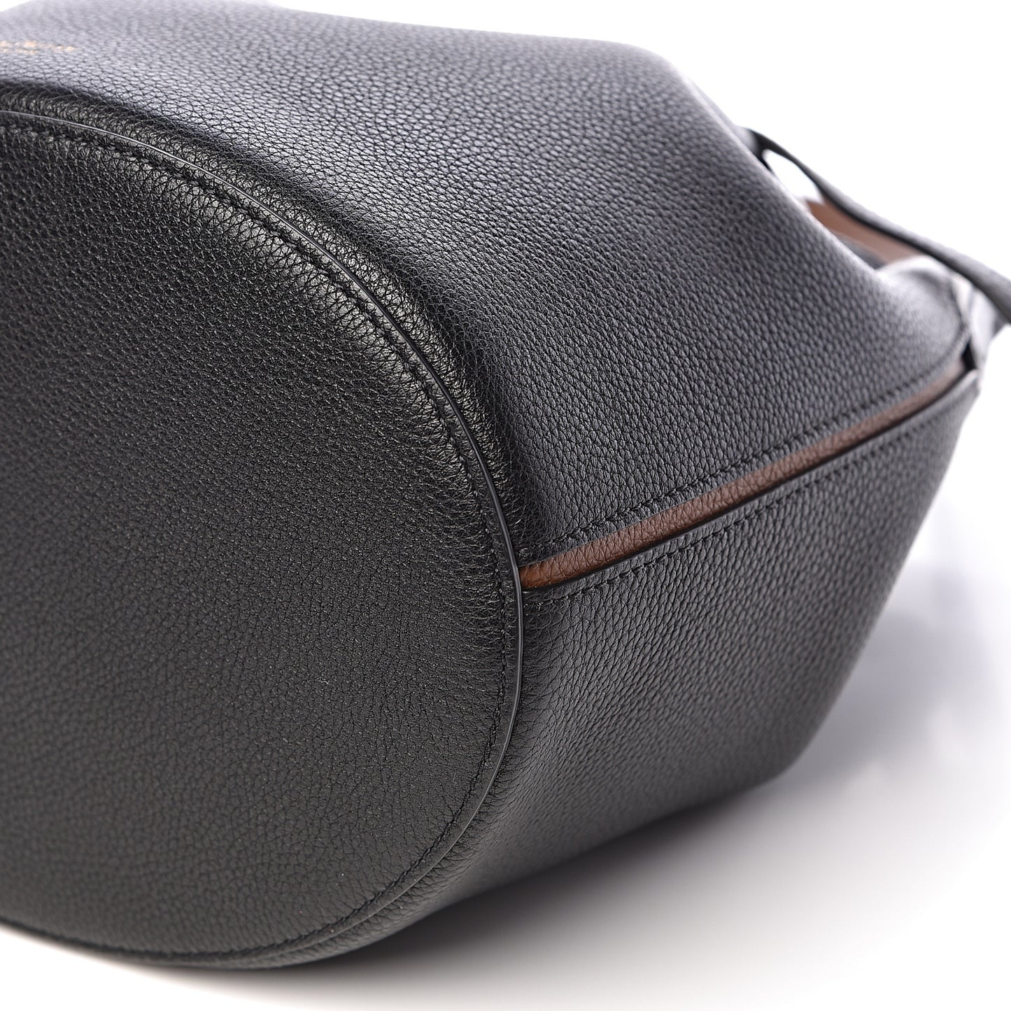 Small Classic Grain Calfskin Small Abbey Bucket Bag Black