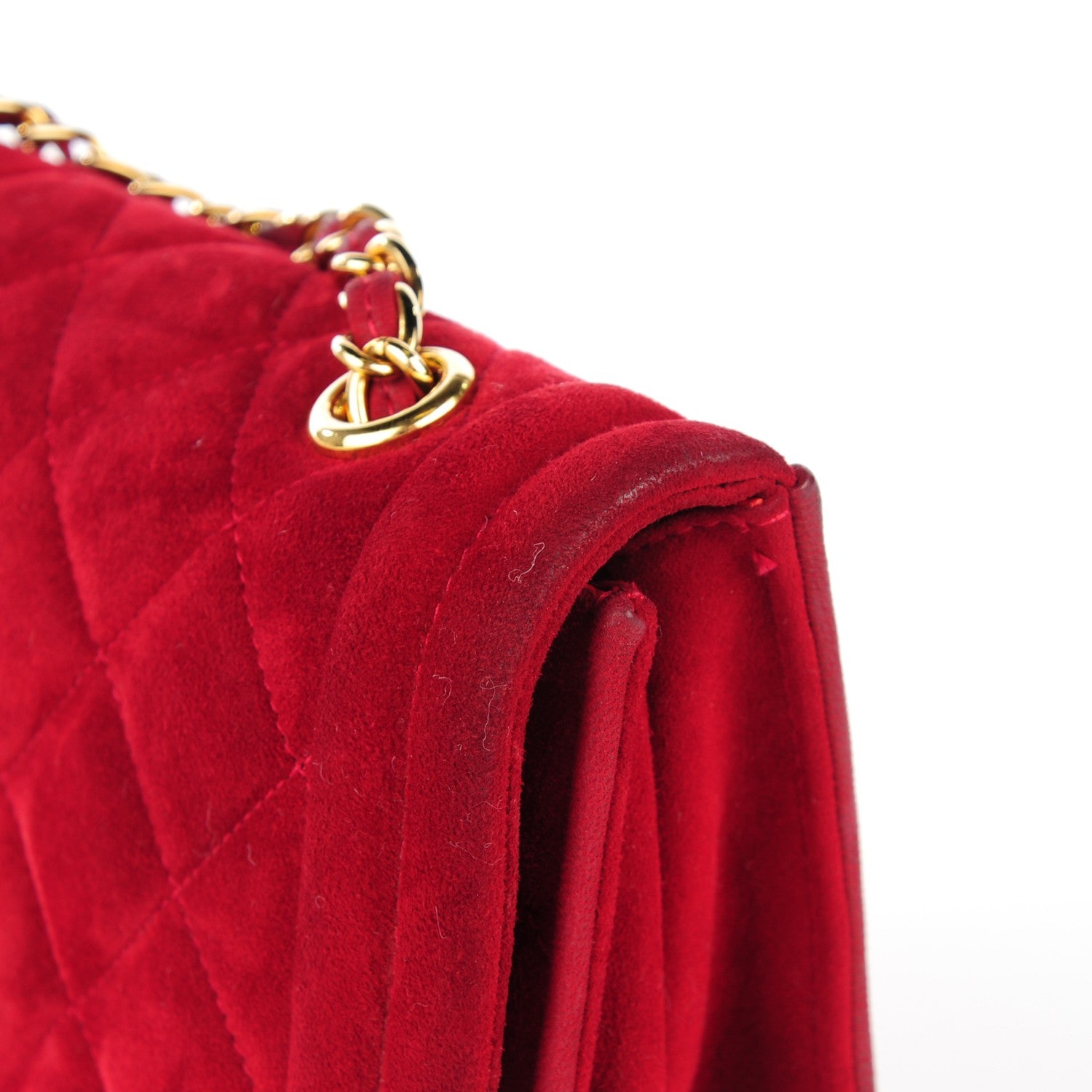 Chanel Suede Quilted Tassel Flap Red 11 of 11