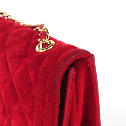 Chanel Suede Quilted Tassel Flap Red 11 of 11