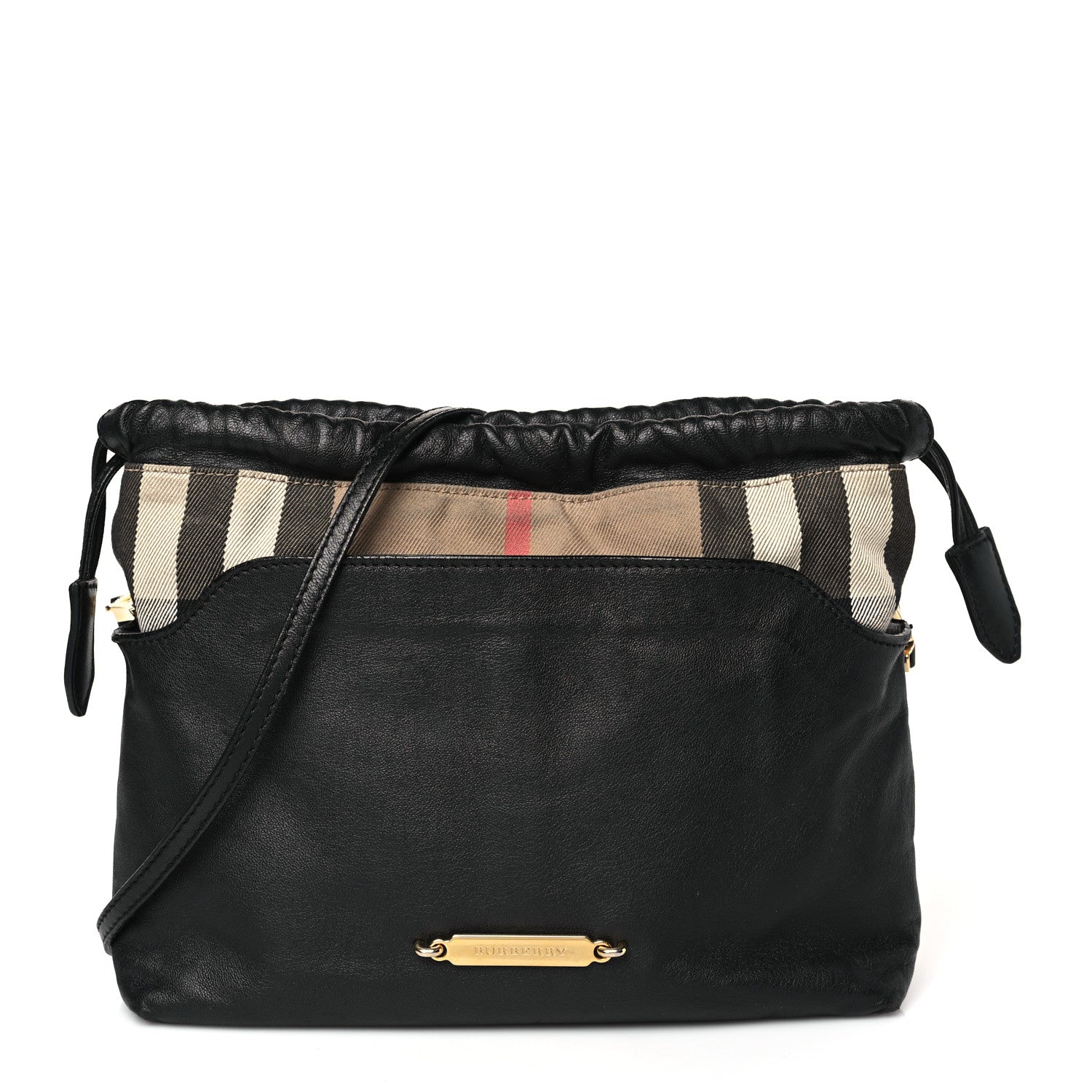 Burberry Derby Calfskin House Check Little Crush Black 1 of 12