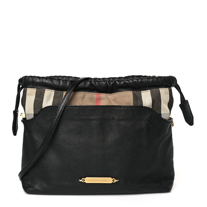 Burberry Derby Calfskin House Check Little Crush Black 1 of 12