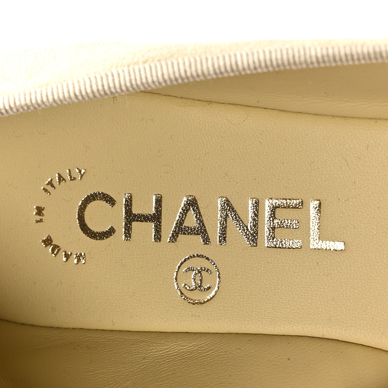 Chanel Suede Cap Toe CC Ballerina Flats 37 Light Yellow Grey 8 of 10
