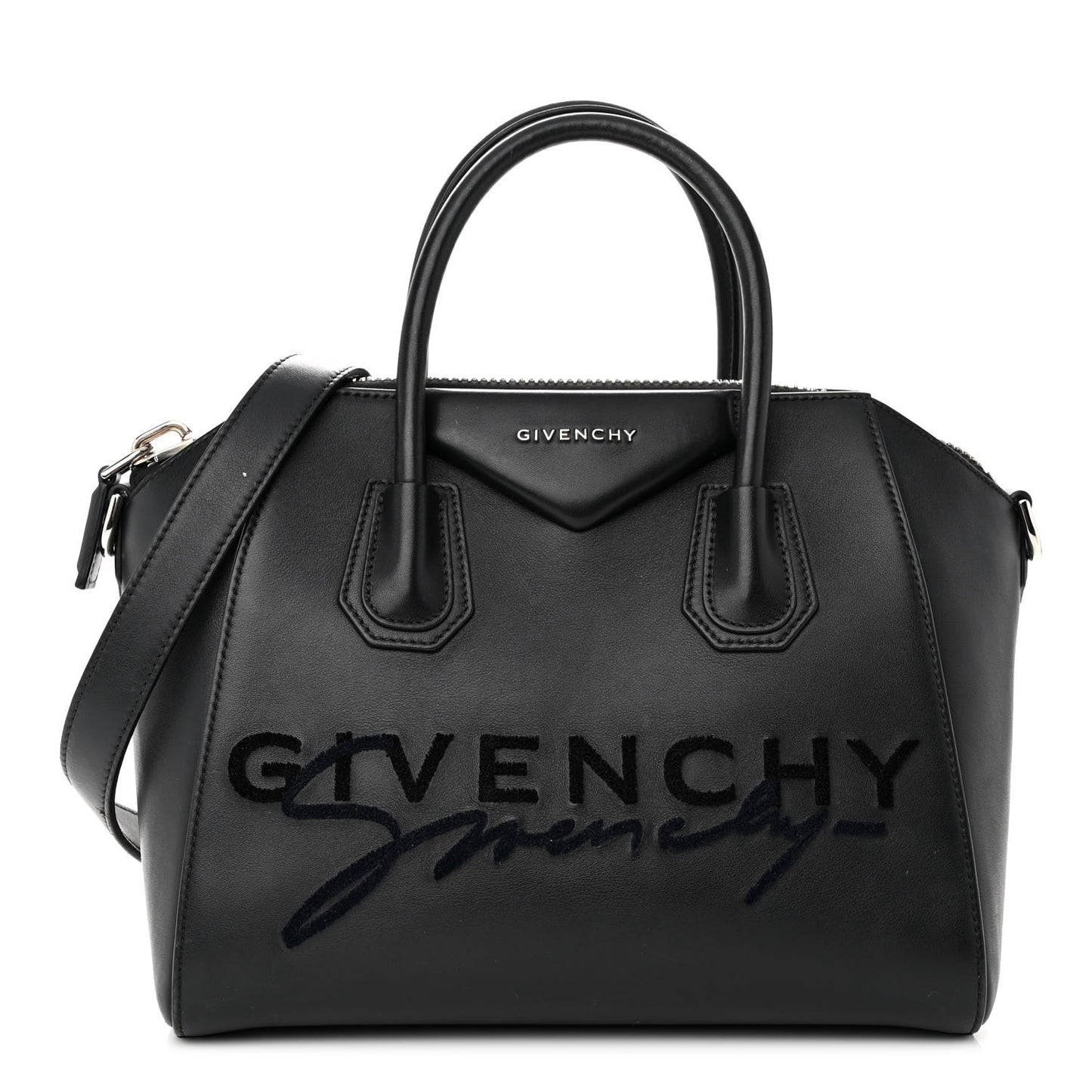 Calfskin Signature Logo Small Antigona Black