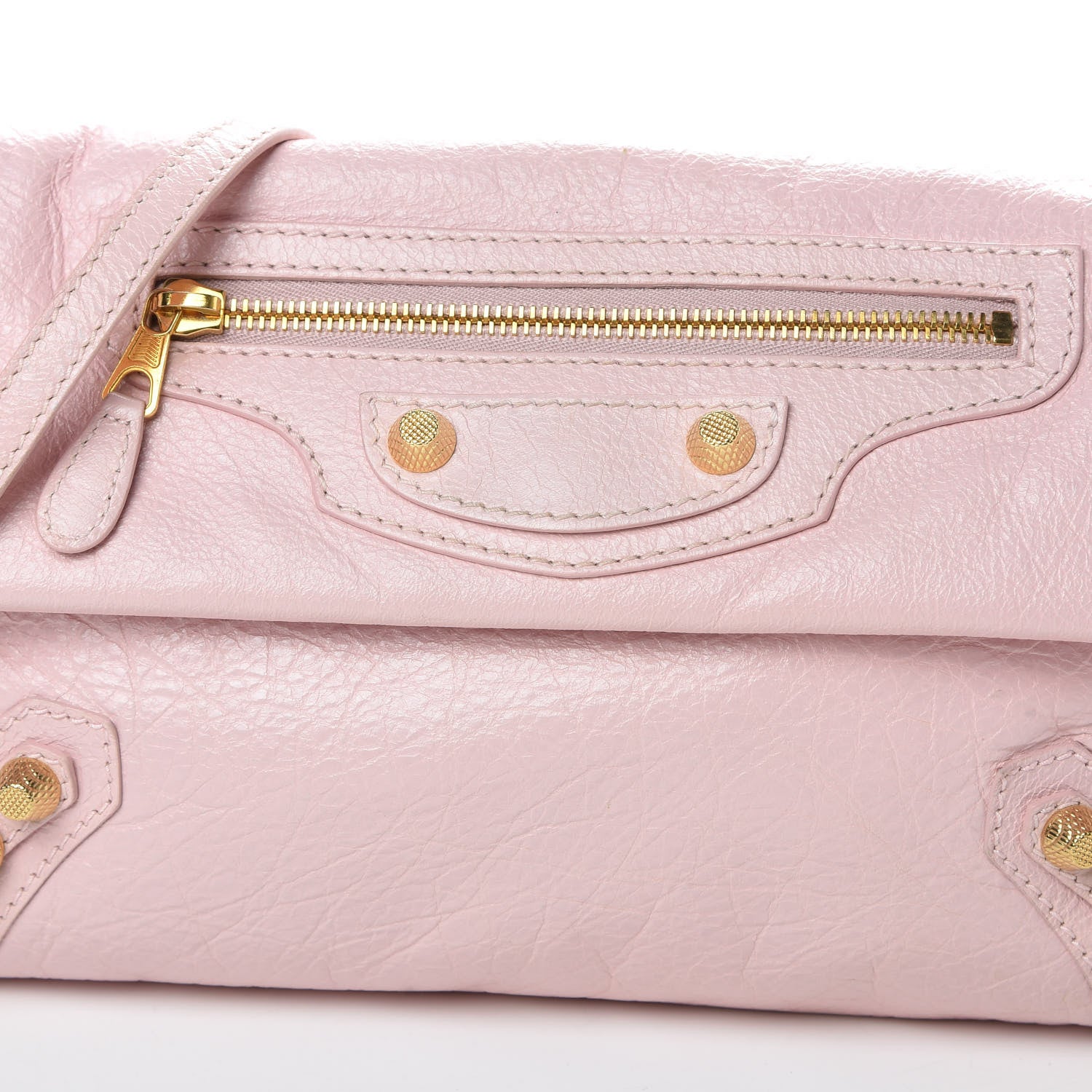 Balenciaga Agneau Giant 12 Gold Hardware Envelope Strap Clutch Rose Poudre 8 of 13