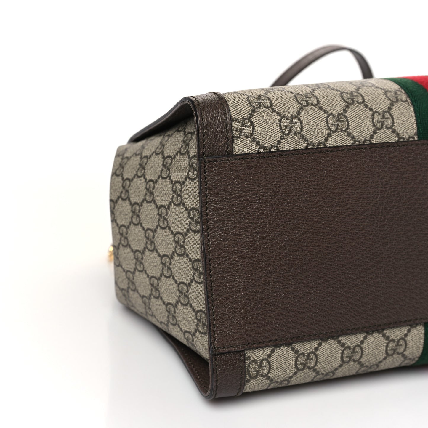 GG Supreme Monogram Web Medium Ophidia Tote Bag Brown