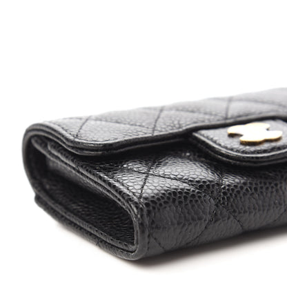 Chanel Caviar Quilted Flap Card Holder Wallet Black 6 of 12
