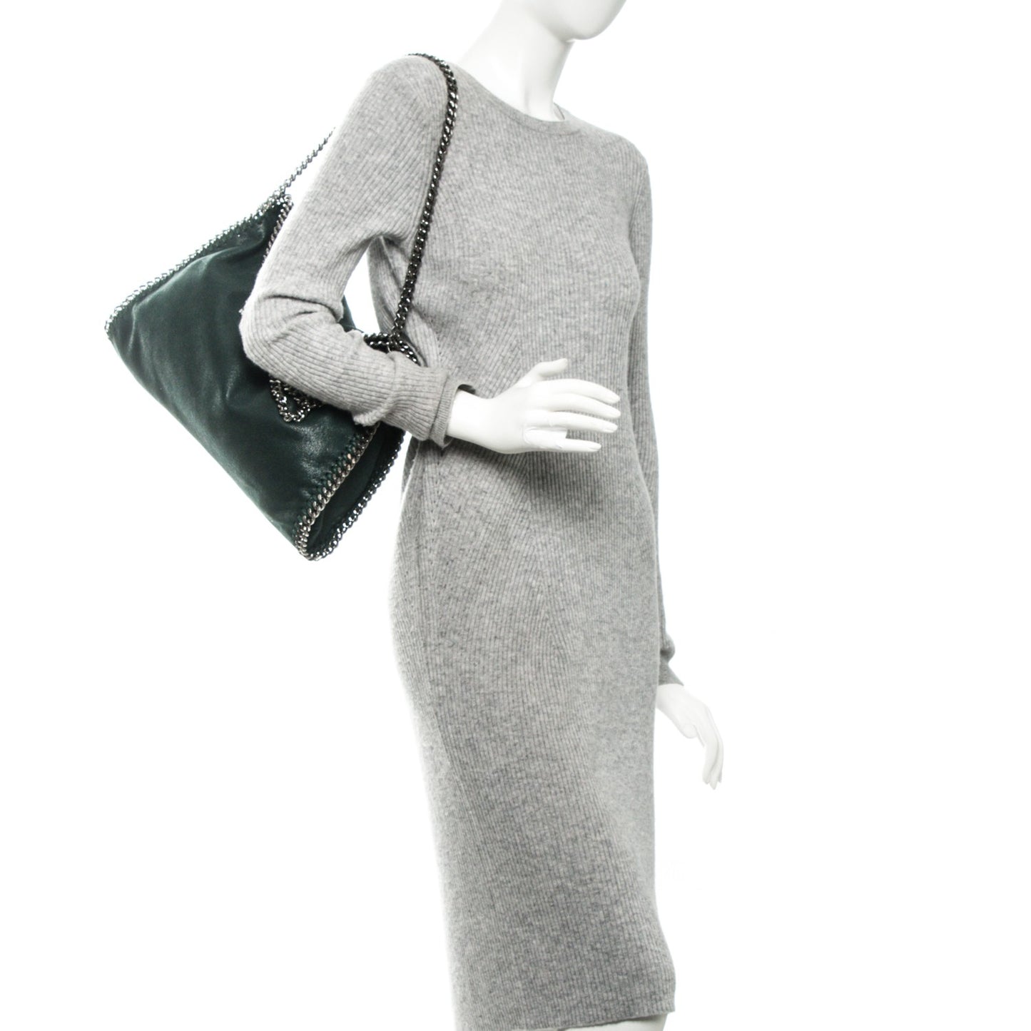 Shaggy Deer Falabella Fold Over Tote Petroleum