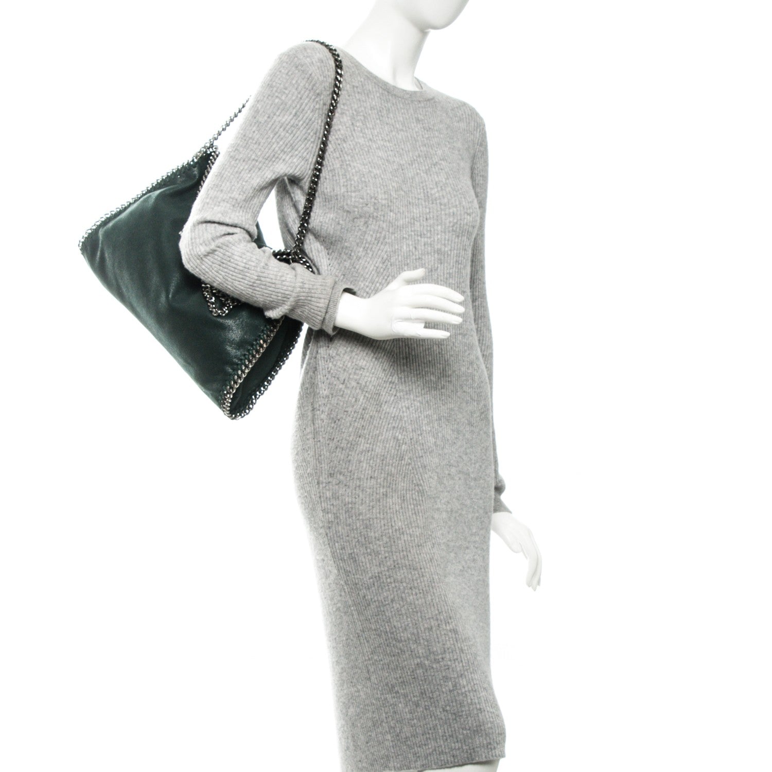 Stella McCartney Shaggy Deer Falabella Fold Over Tote Petroleum 2 of 6