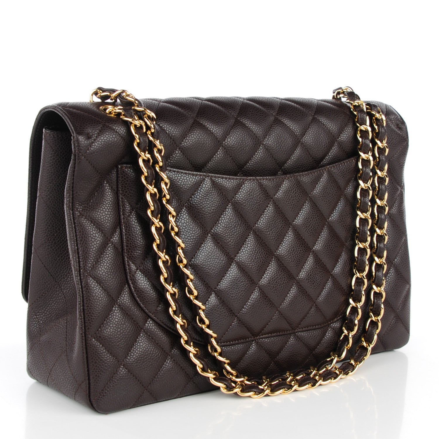 Chanel Caviar Quilted Maxi Single Flap Brown 3 of 9