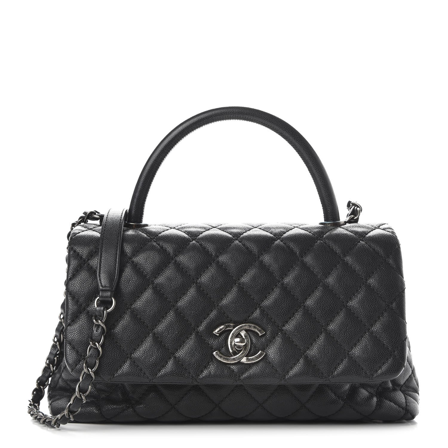 Chanel Caviar Quilted Small Coco Handle Flap Black 1 of 10