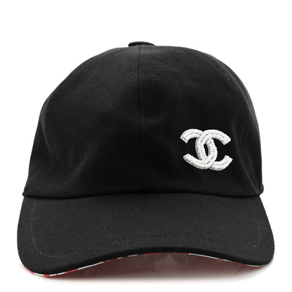 Chanel Cotton Beaded CC Cap Hat Black 3 of 8