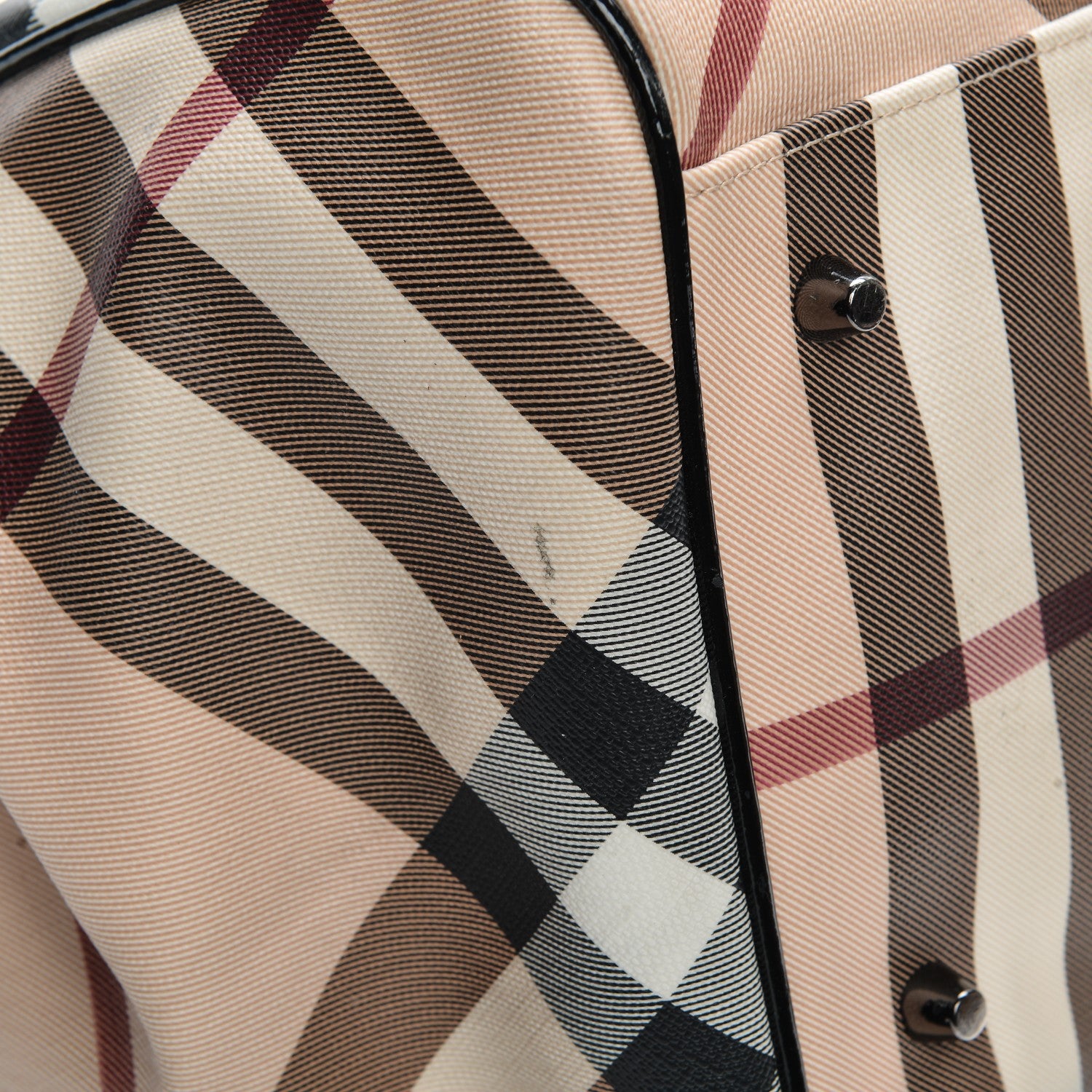 Burberry Patent Nova Check Small Bilmore Tote Black 12 of 12