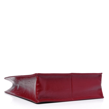Chanel Shiny Aged Calfskin North South Shopping Bag Red 4 of 4