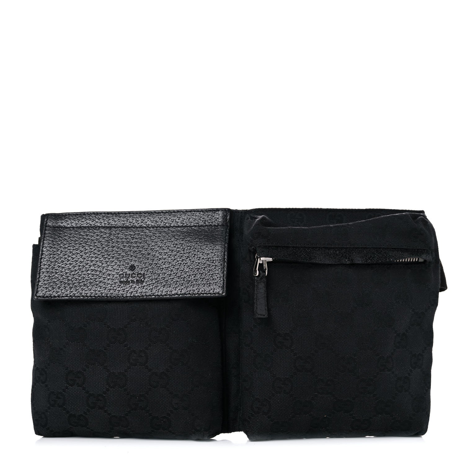 Gucci GG Monogram Double Pocket Belt Bag Black 1 of 20