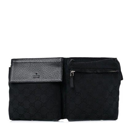 Gucci GG Monogram Double Pocket Belt Bag Black 1 of 20