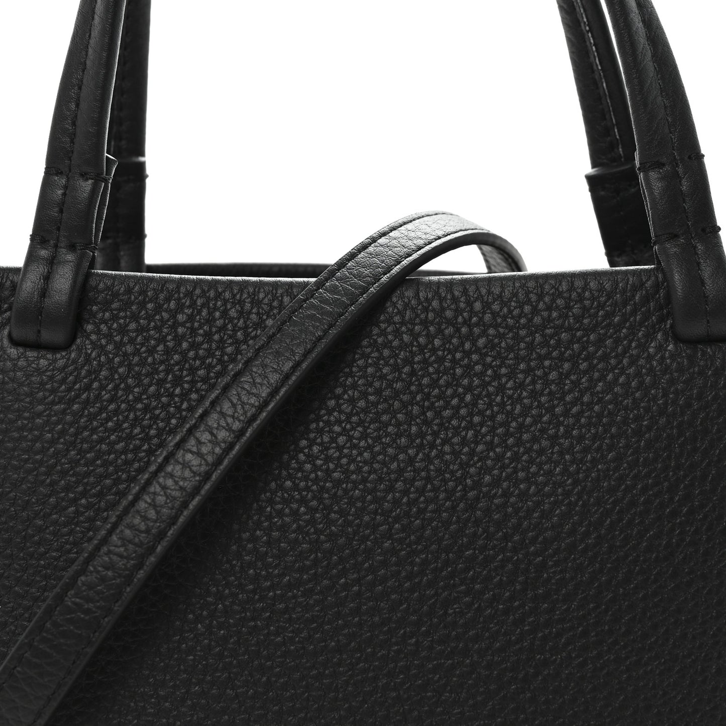 Grained Calfskin Small Park Tote Black
