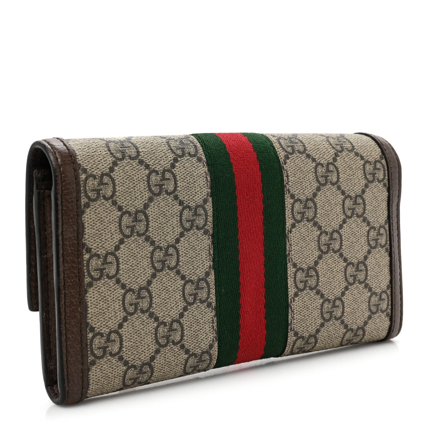 Gucci GG Supreme Monogram Web Ophidia Continental Wallet Brown 3 of 18
