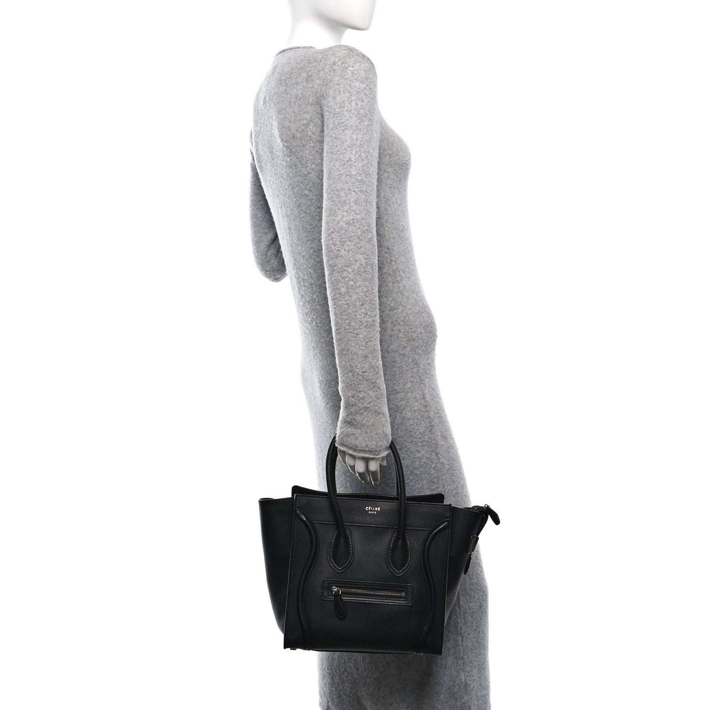 Drummed Calfskin Micro Luggage Black
