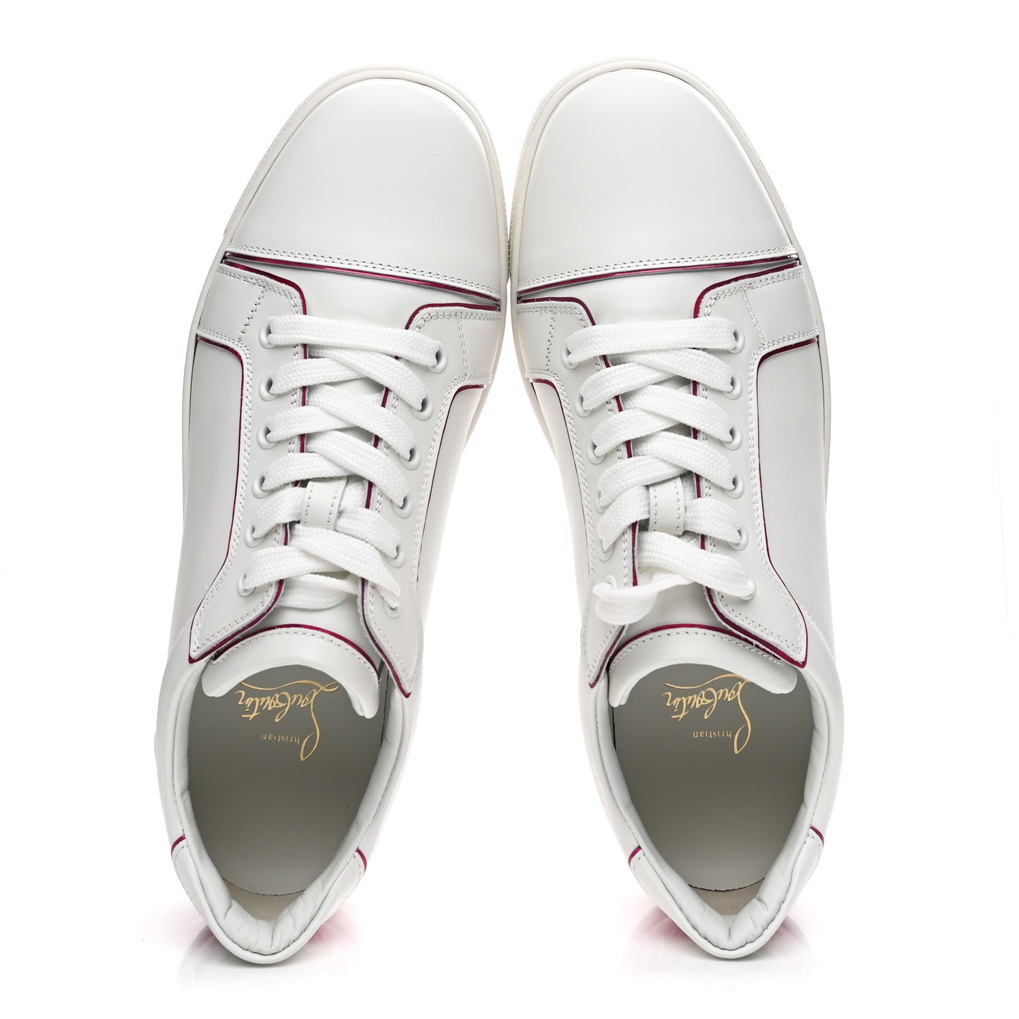 Patent Calfskin Womens Fun Vieira Flat Sneakers 39.5 White Fuxia