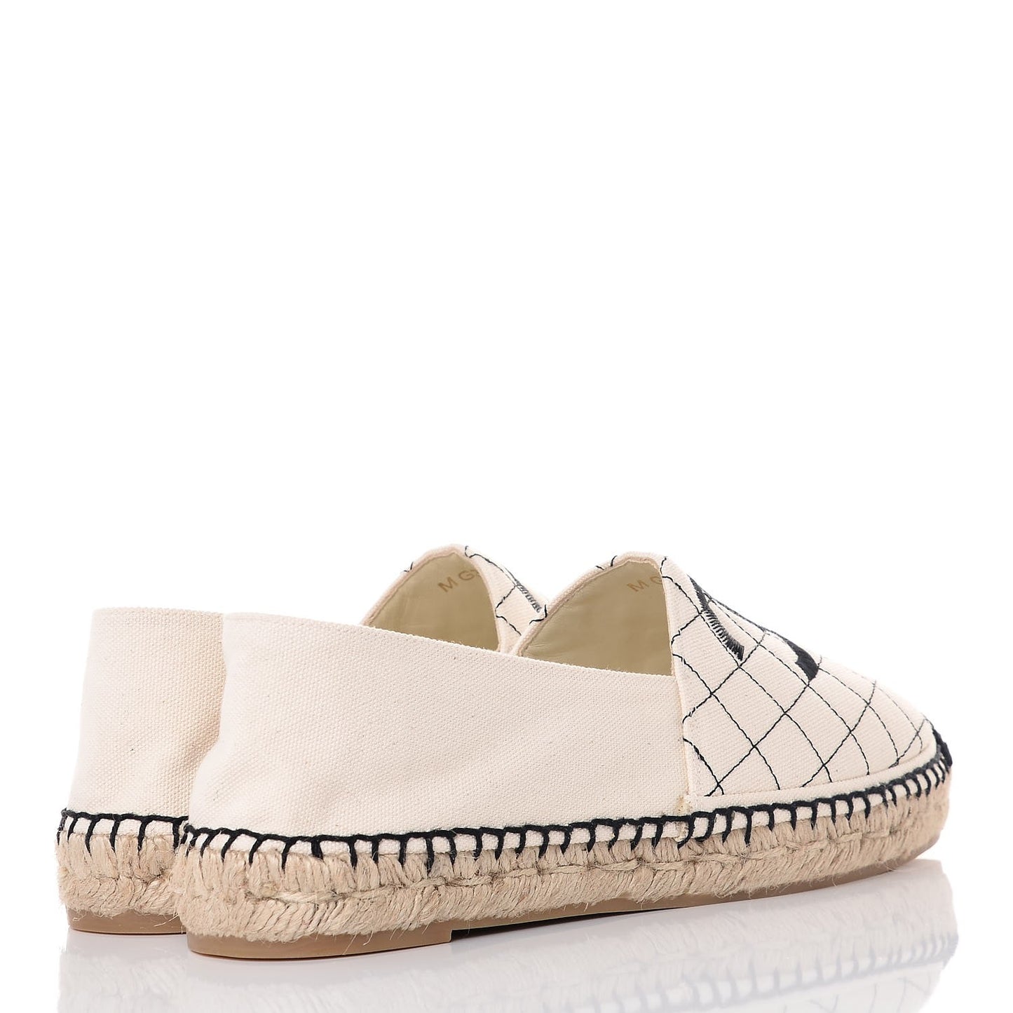 Fabric Biarritz CC Espadrilles 40 Beige Black