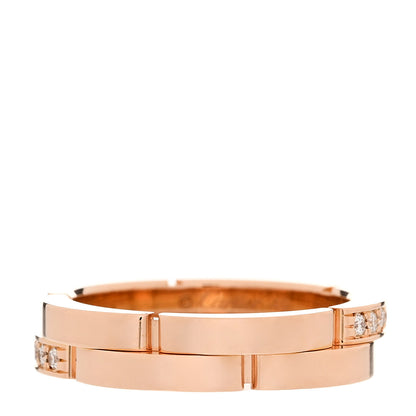 Cartier 18K Pink Gold Diamond Maillon Panthere 2 Half Rows Ring 49 4.75 3 of 5