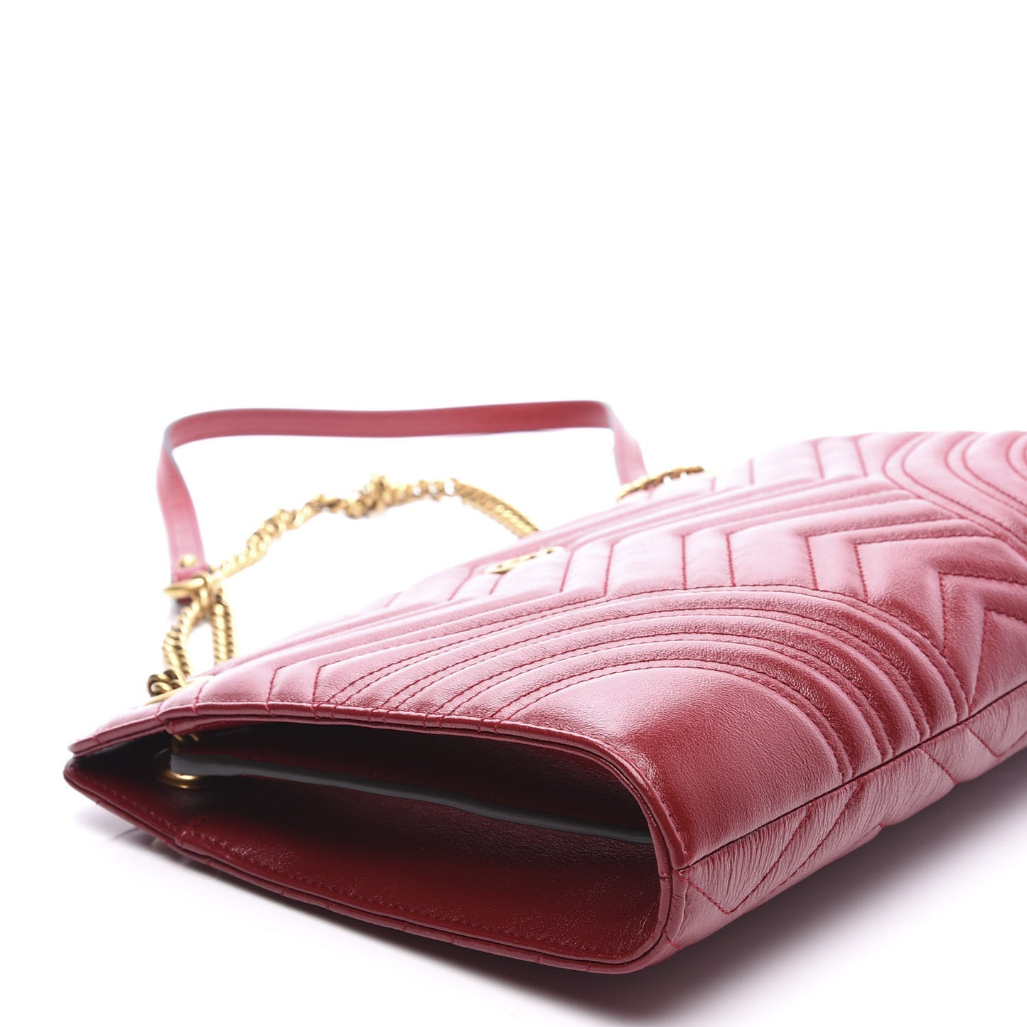 Azalea Calfskin Matelasse Heart Medium GG Marmont Slim Shoulder Bag Romantic Cerise