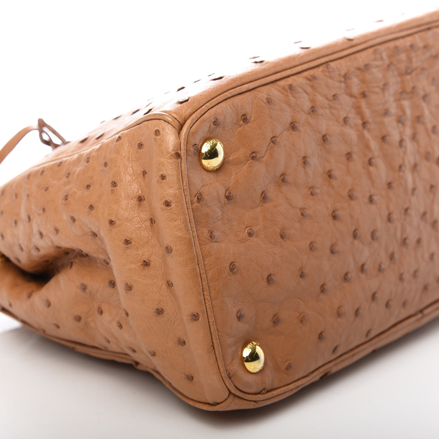 Prada Ostrich Small Galleria Double Zip Tote Cognac 6 of 9