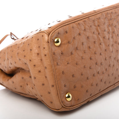 Prada Ostrich Small Galleria Double Zip Tote Cognac 6 of 9