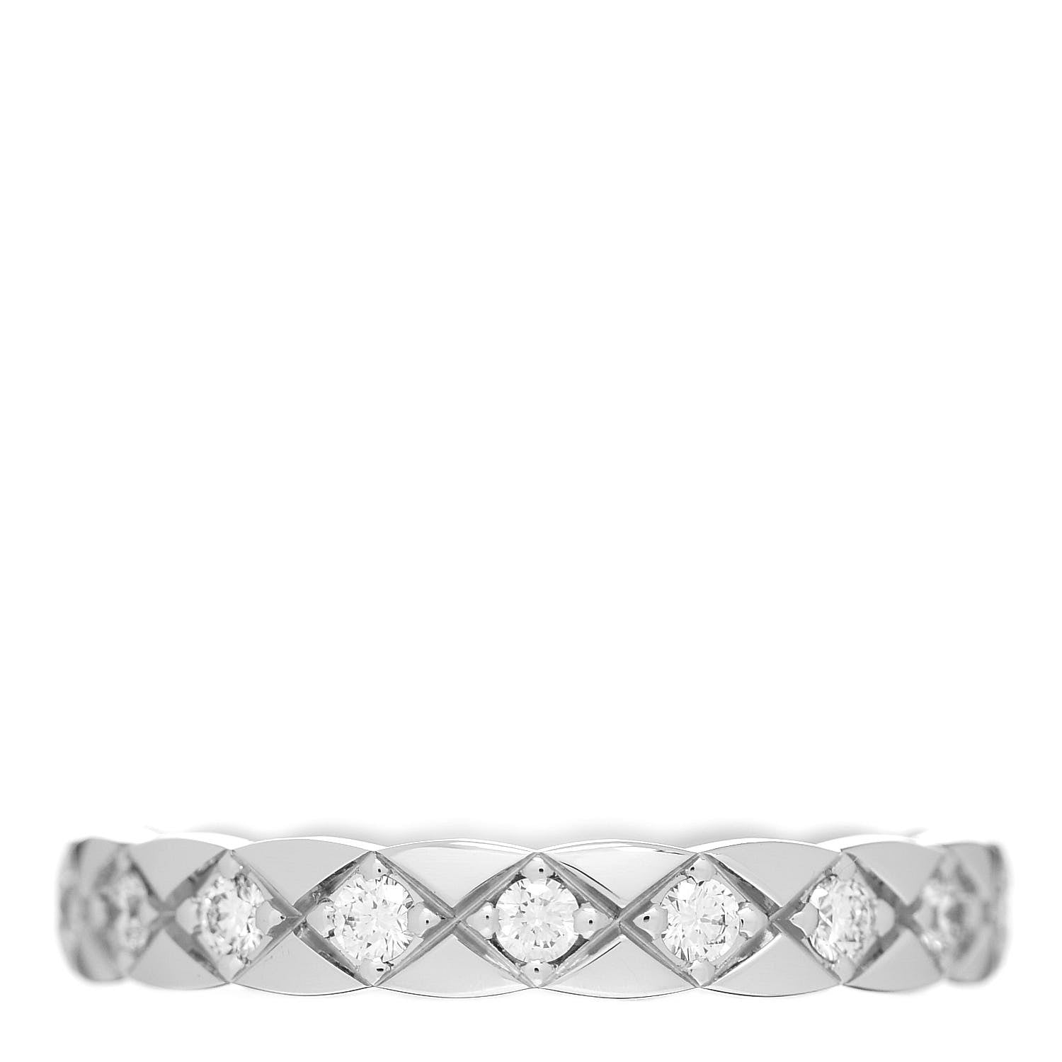 Chanel 18K White Gold Diamond Mini Coco Crush Ring 51 5.5 3 of 5