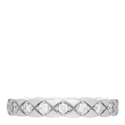 Chanel 18K White Gold Diamond Mini Coco Crush Ring 51 5.5 3 of 5